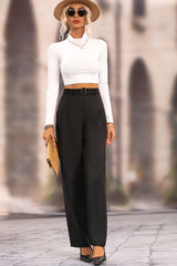 Long Loose Fit Straight Pants - Flyclothing LLC