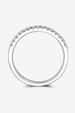 Moissanite Platinum-Plated Half-Eternity Ring - Flyclothing LLC