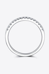 Moissanite Platinum-Plated Half-Eternity Ring - Flyclothing LLC