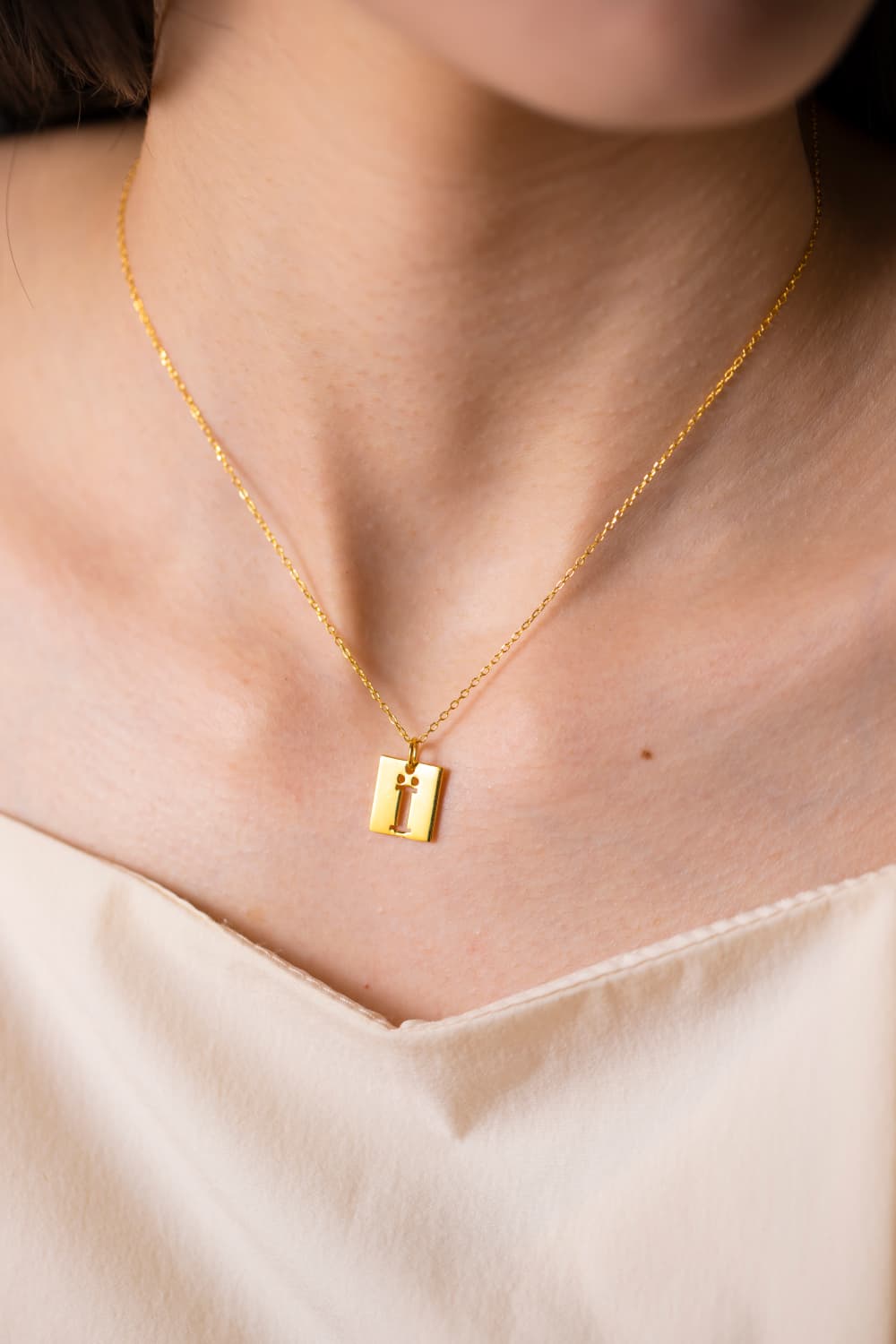 Cutout Rectangle Pendant Necklace - Flyclothing LLC