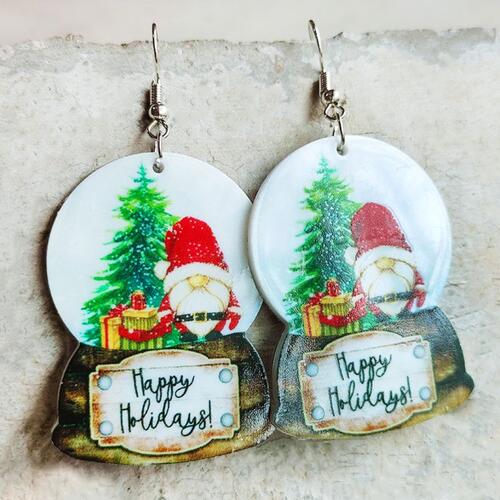 Christmas Themed Acrylic Dangle Earrings - Flyclothing LLC