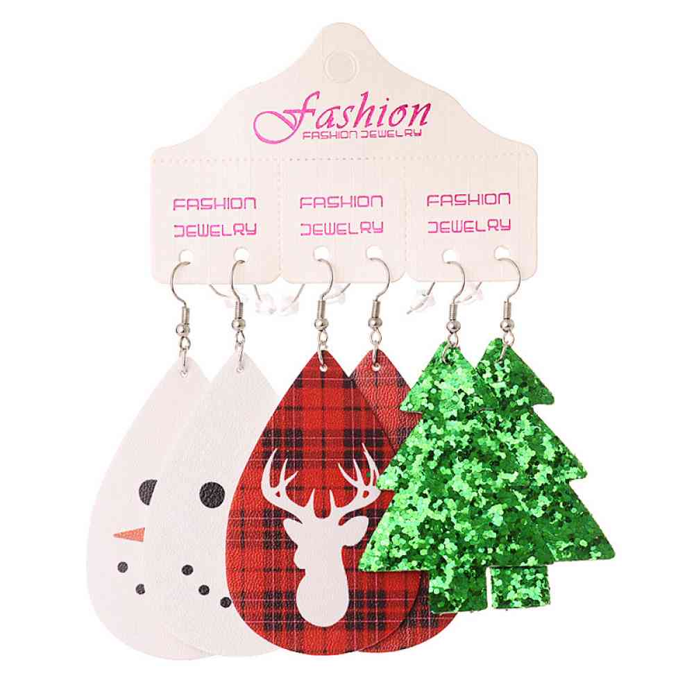 Christmas PU Earrings Set - Flyclothing LLC