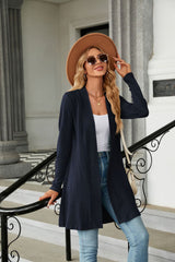 Long Sleeve Open Front Cardigan - Flyclothing LLC