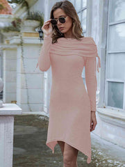 Drawstring Ruched Long Sleeve Dress