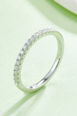 Moissanite Platinum-Plated Half-Eternity Ring - Flyclothing LLC