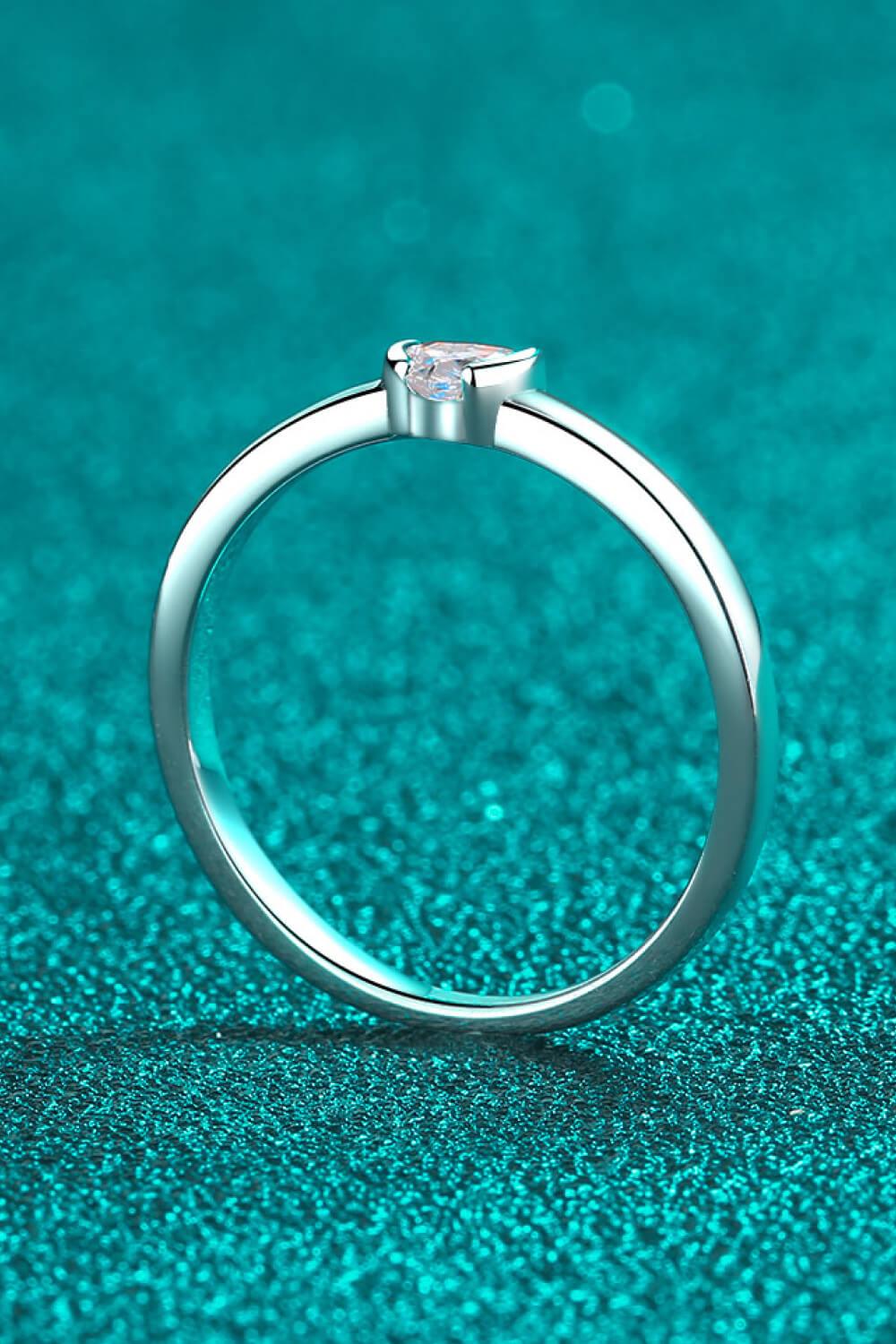 Heart-Shaped Moissanite Solitaire Ring - Flyclothing LLC