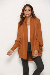 Open Front Batwing Sleeve Cardigan - Flyclothing LLC