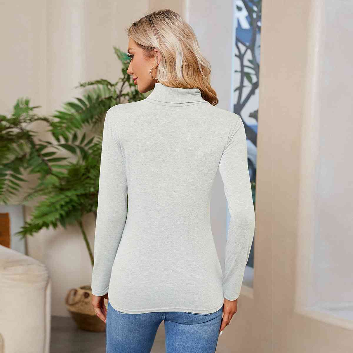 Turtleneck Long Sleeve T-Shirt - Flyclothing LLC