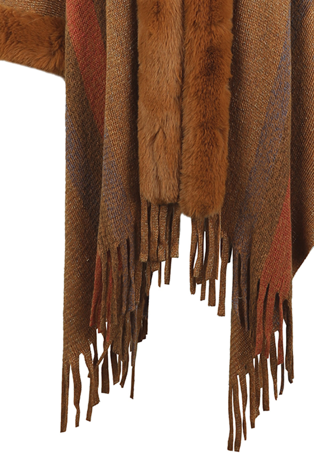 Color Block Fringe Detail Poncho – Flyclothing LLC