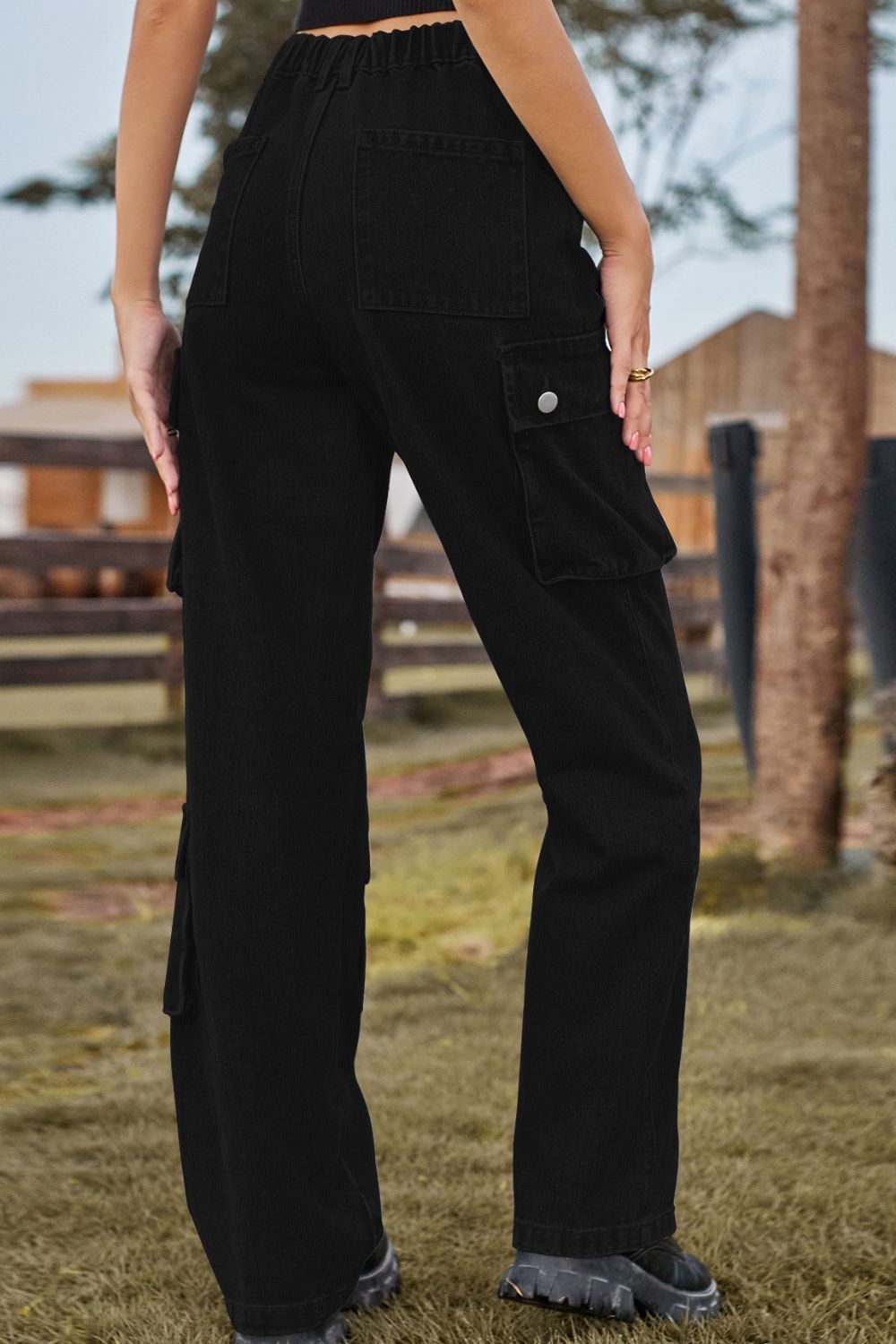 Loose Fit Long Jeans with Pockets - Flyclothing LLC