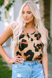 Leopard Print Round Neck Tank - Trendsi