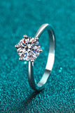 Moissanite 6-Prong Adjustable Ring - Flyclothing LLC