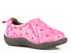 Roper Infant Girls Pink Faux Ostrich Slip-On