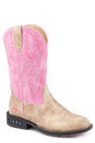 Roper Toddler Girls Light Up Boots Boot With Tan Vamp  Pink Shaft