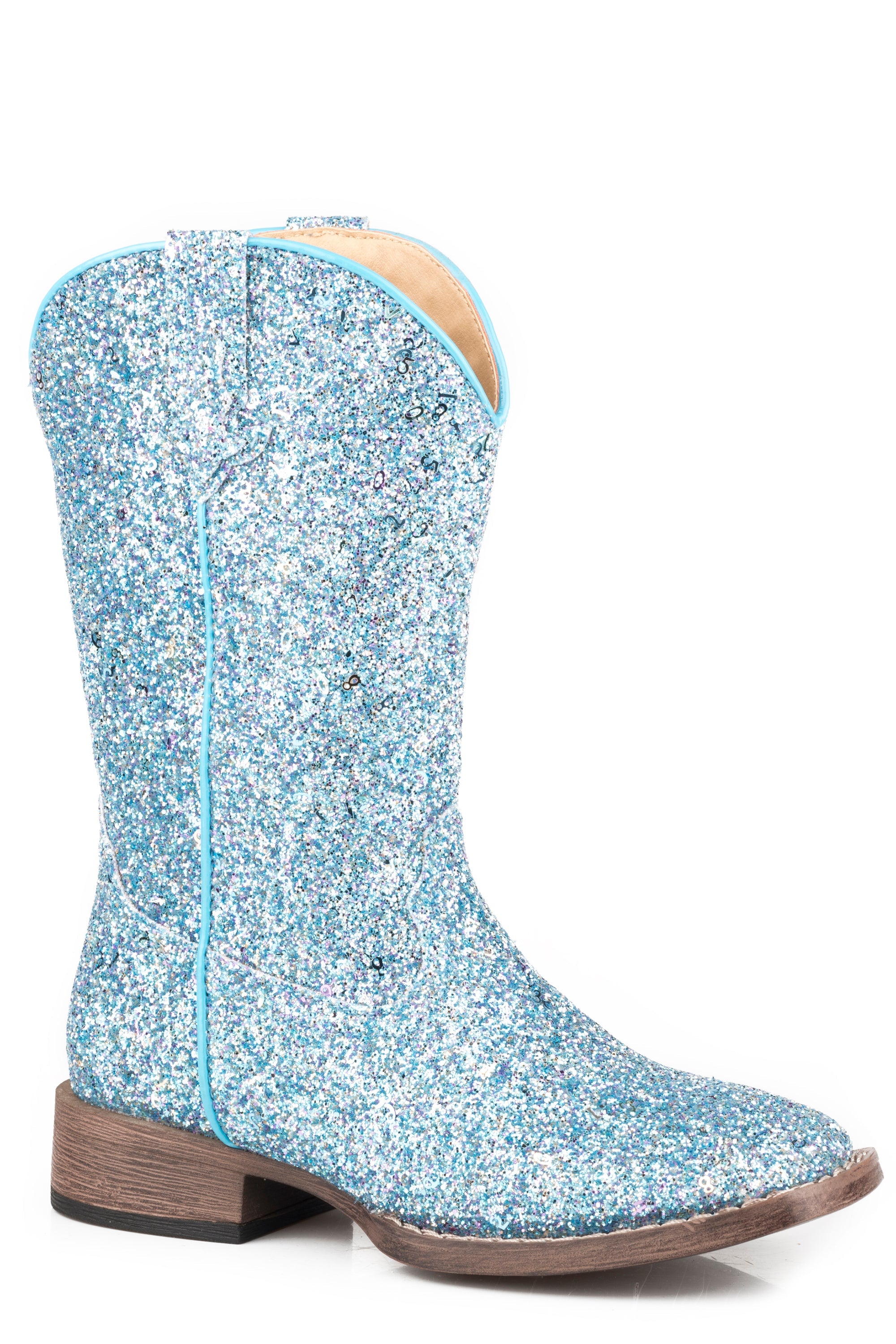 Roper Toddler Girls  Blue Multi Glitter Vamp  Shaft Boot