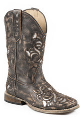 Roper Little Girls Brown With Silver Metallic Underlay