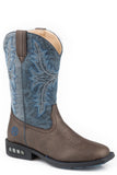 Roper Little Boys Light Up Boots Boot With Brown Vamp  Blue Shaft