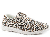 Roper Little Girls Creme Leopard Canvas Upper