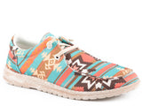 Roper Little Girls Blue Multi Aztec Fabric Upper