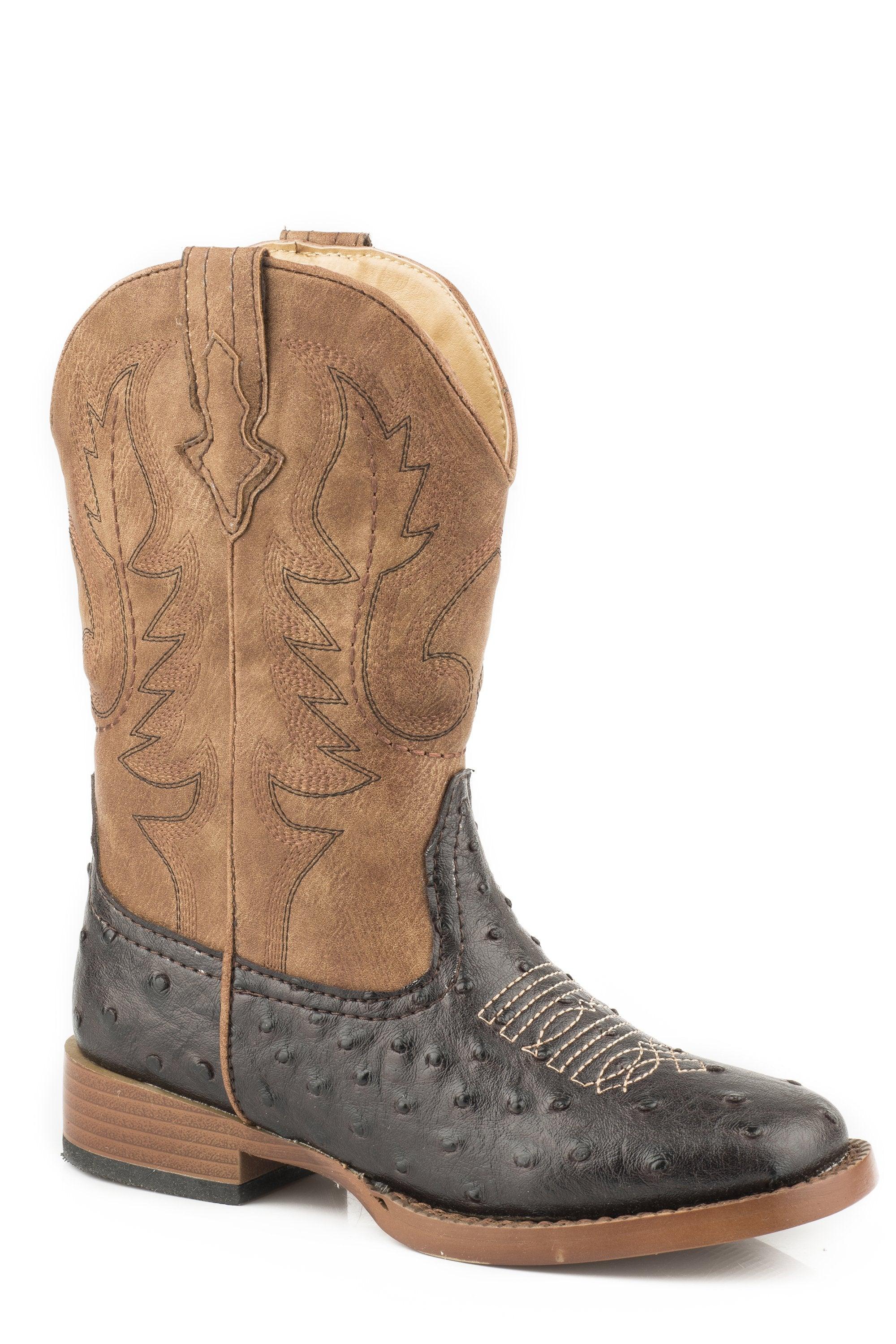 ROPER LITTLE ROPER BOYS FAUX BROWN AND TAN OSTRICH - Flyclothing LLC