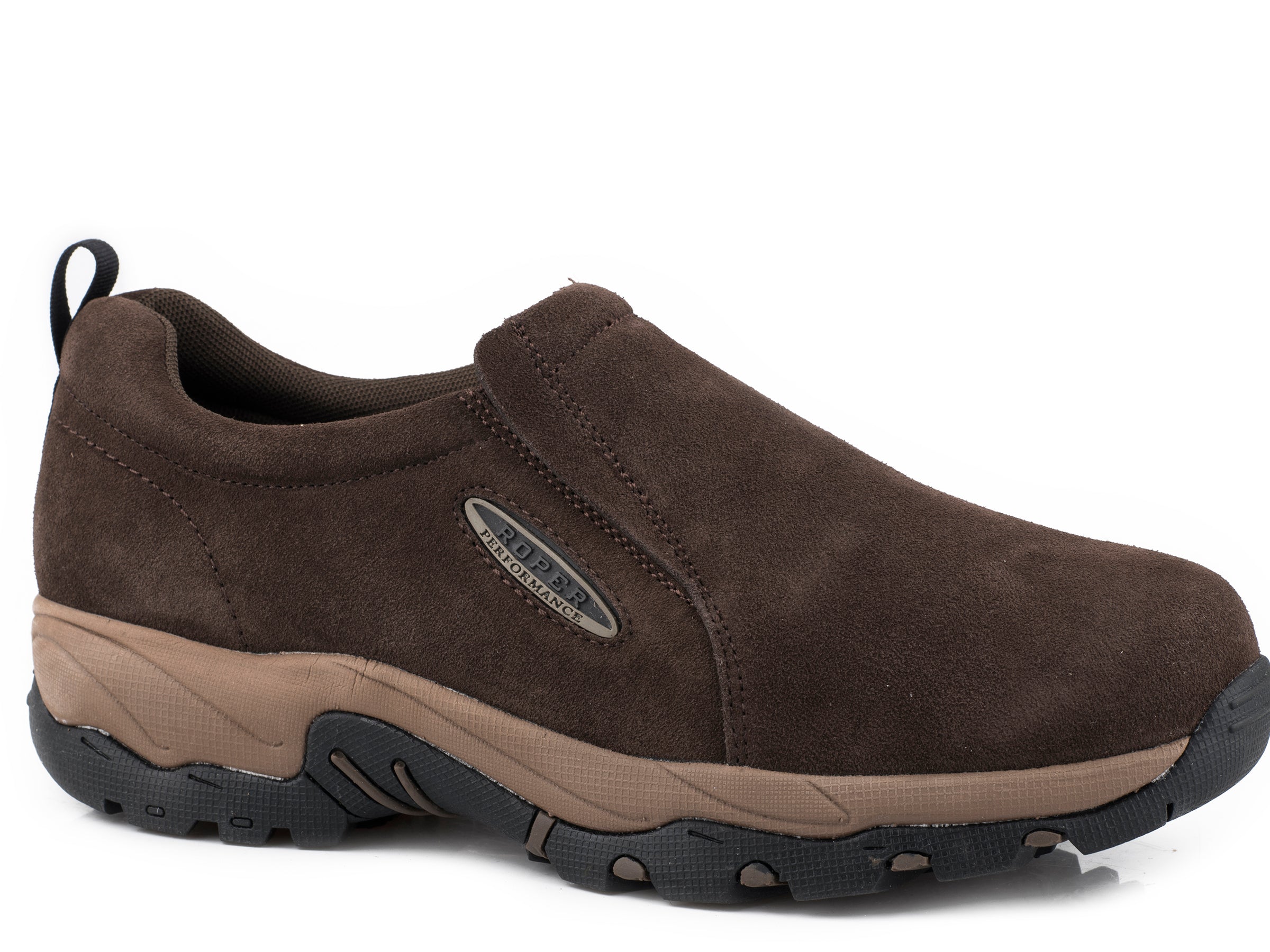 Roper Mens Brown Suede Leather Slip On With Lightweight Molded Midsole - Roper