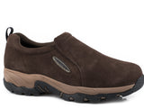 Roper Mens Brown Suede Leather Slip On With Lightweight Molded Midsole