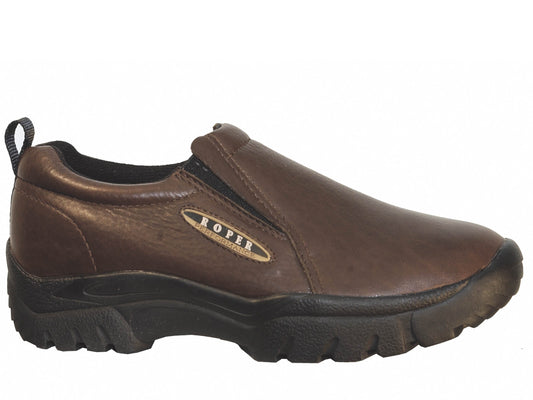 Roper Mens Performance Slip On Bay Brown Tumbled Leather