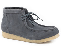 Roper Mens Grey Suede Leather Gum Sole Chukka With Two Eyelet Lace Up