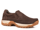 Roper Mens Brown Suede Leather Mock Toe