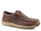 Roper Mens Brown Embossed Caiman Leather