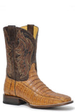 Roper Mens Burnished Tan Belly Tail Caiman Vamp