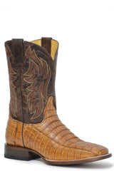 Roper Mens Burnished Tan Belly Tail Caiman Vamp