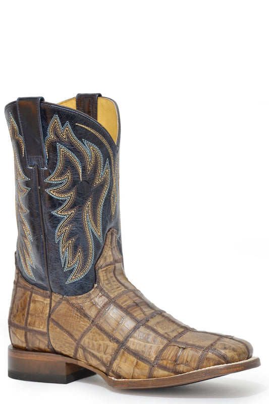 Roper Mens Brown Caiman Patchwork Vamp