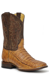 Roper Mens Burnished Tan Belly Tail Caiman Vamp