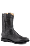 Roper Mens Shiny Black Vamp  Shaft Roper Toe Boot