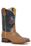 Roper Mens Burnished Tan Leather Vamp Vintage Boot