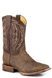 Roper Mens Vintage Tan And Brn Embossed Elephant Vamp Boot