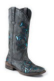 ROPER WOMENS 12 IN LEATHER BOOT WITH UNDERAY ON VAMP AND SHAFT - Flyclothing LLC