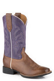 Roper Womens Tan Vamp And Purple Leather Shaft