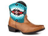 Roper Womens Tan Vamp With Aztec Beaded Shaft