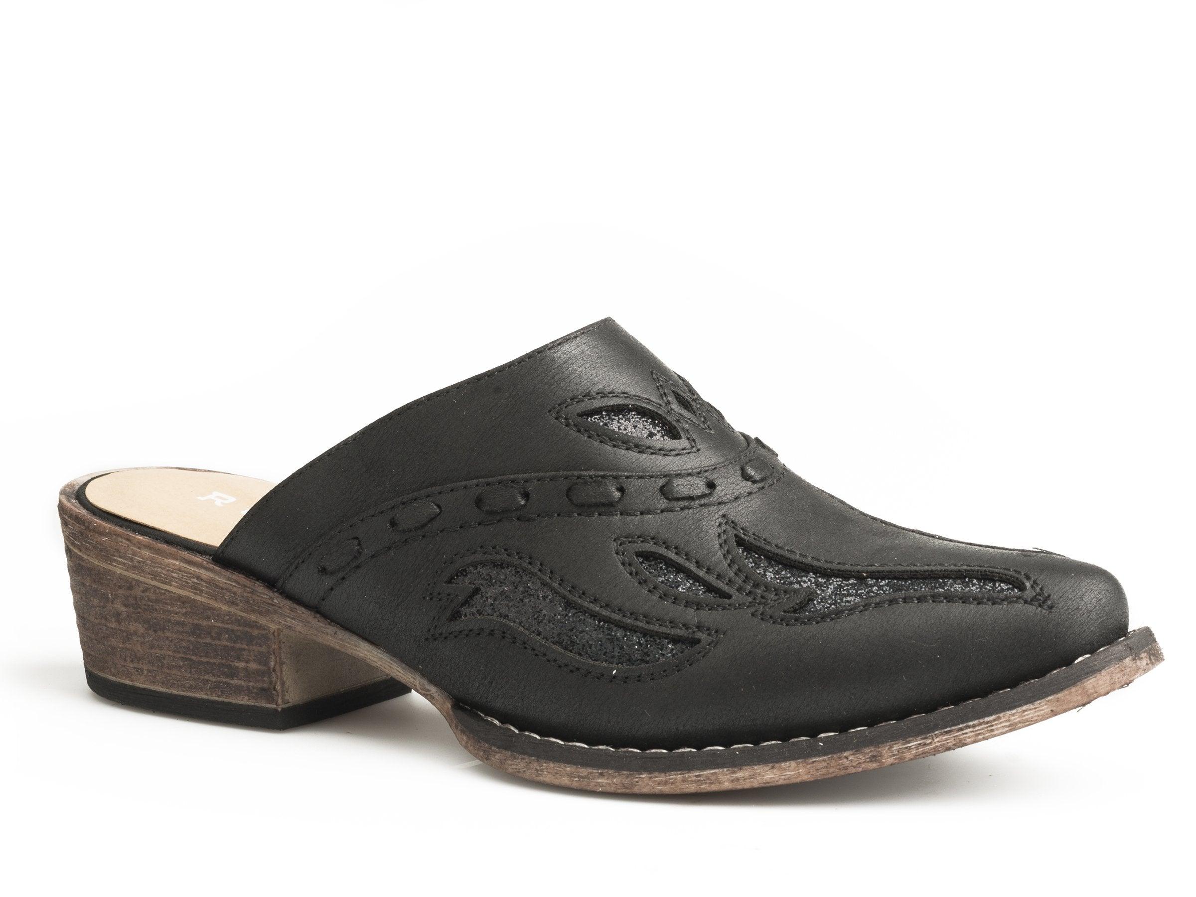 ROPER WOMENS SNIP TOE BLACK OPEN BACK MULE - Flyclothing LLC