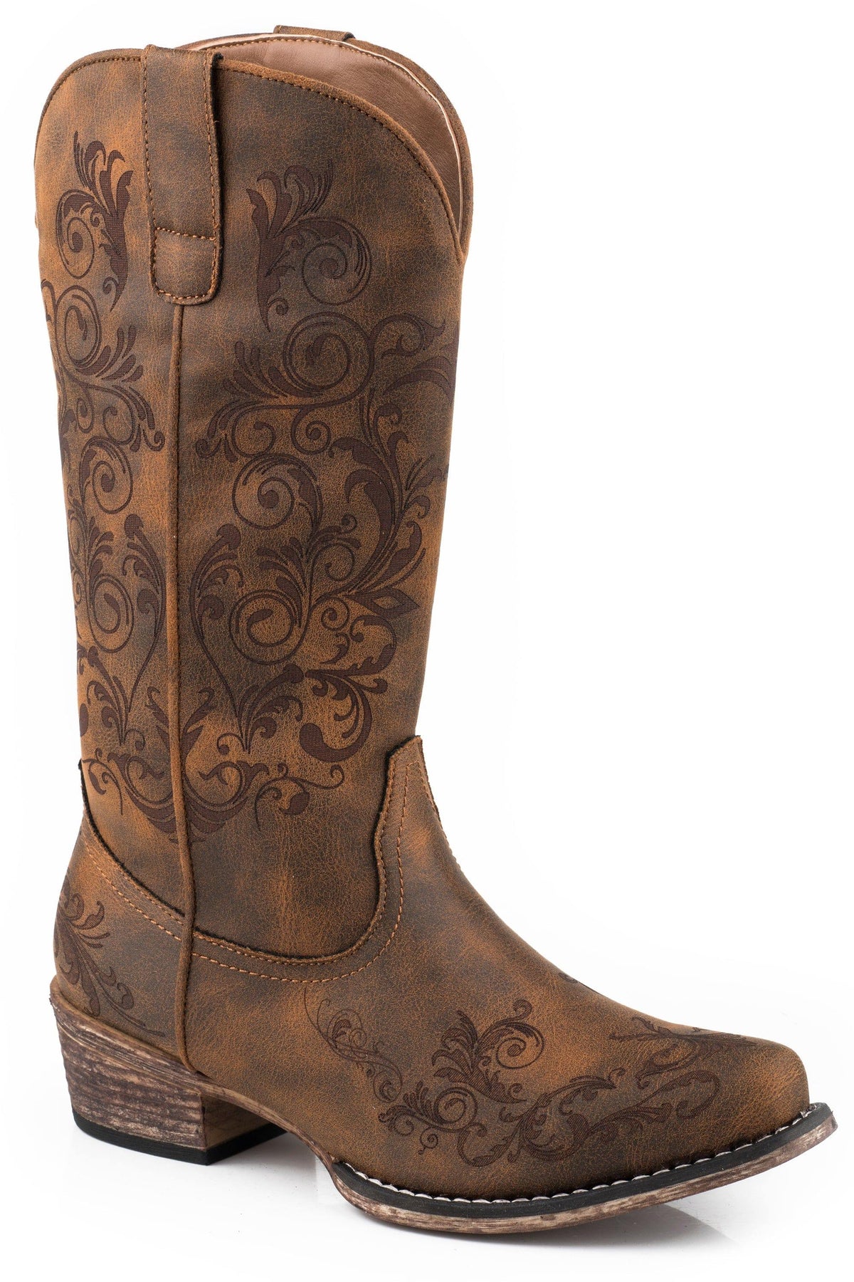 Roper Womens Vintage Cognac Faux Leather Fashion Boot - Roper