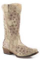 Roper Womens Vintage Beige Textile All Over Boot