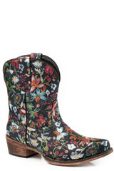 Roper Womens Snip Toe All Over Floral Gold