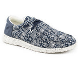 Roper Womens Navy And Beige Aztec Fabric Upper