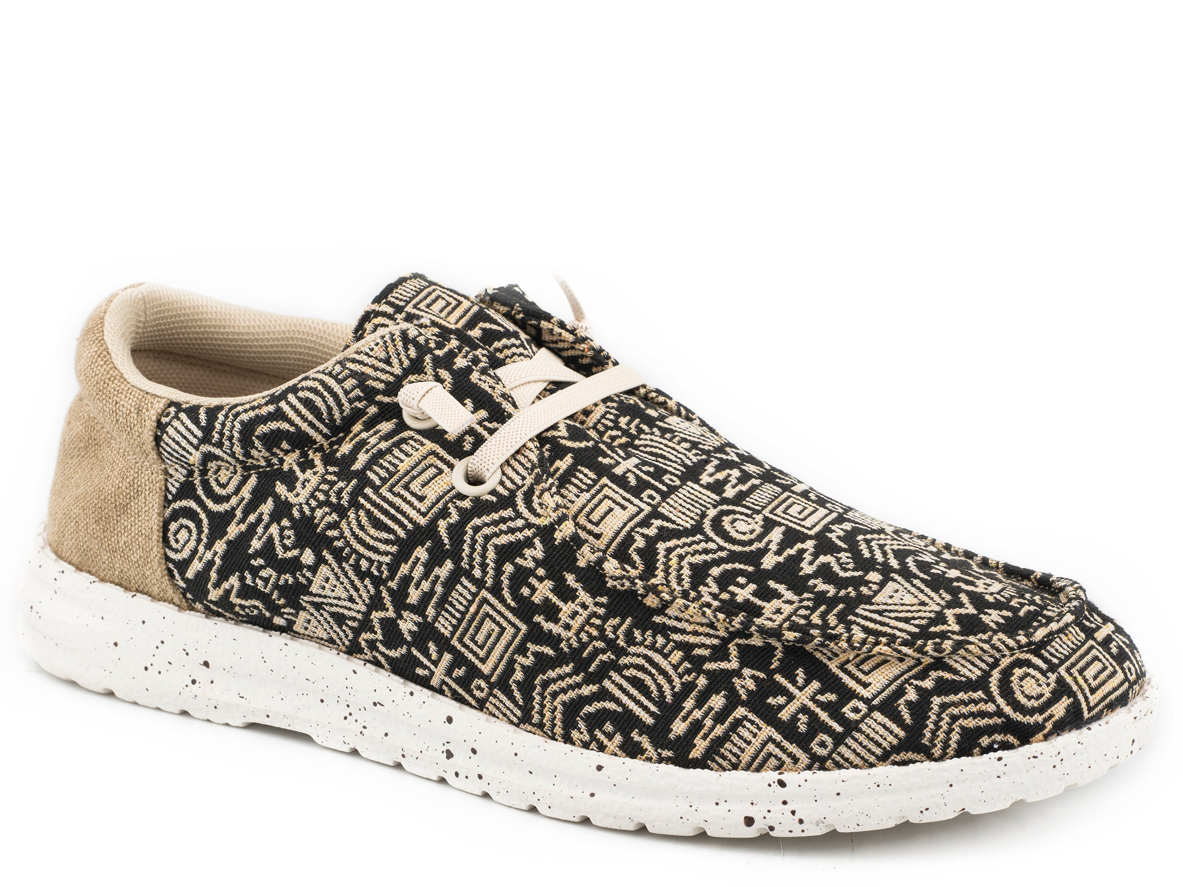 Roper Womens Black And Tan Aztec Fabric Upper