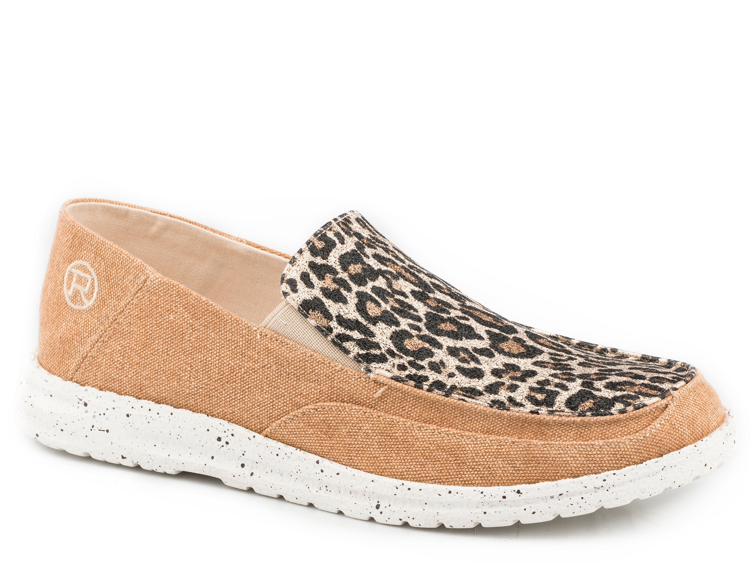 Roper Womens Tan Canvas With Leopard Vamp