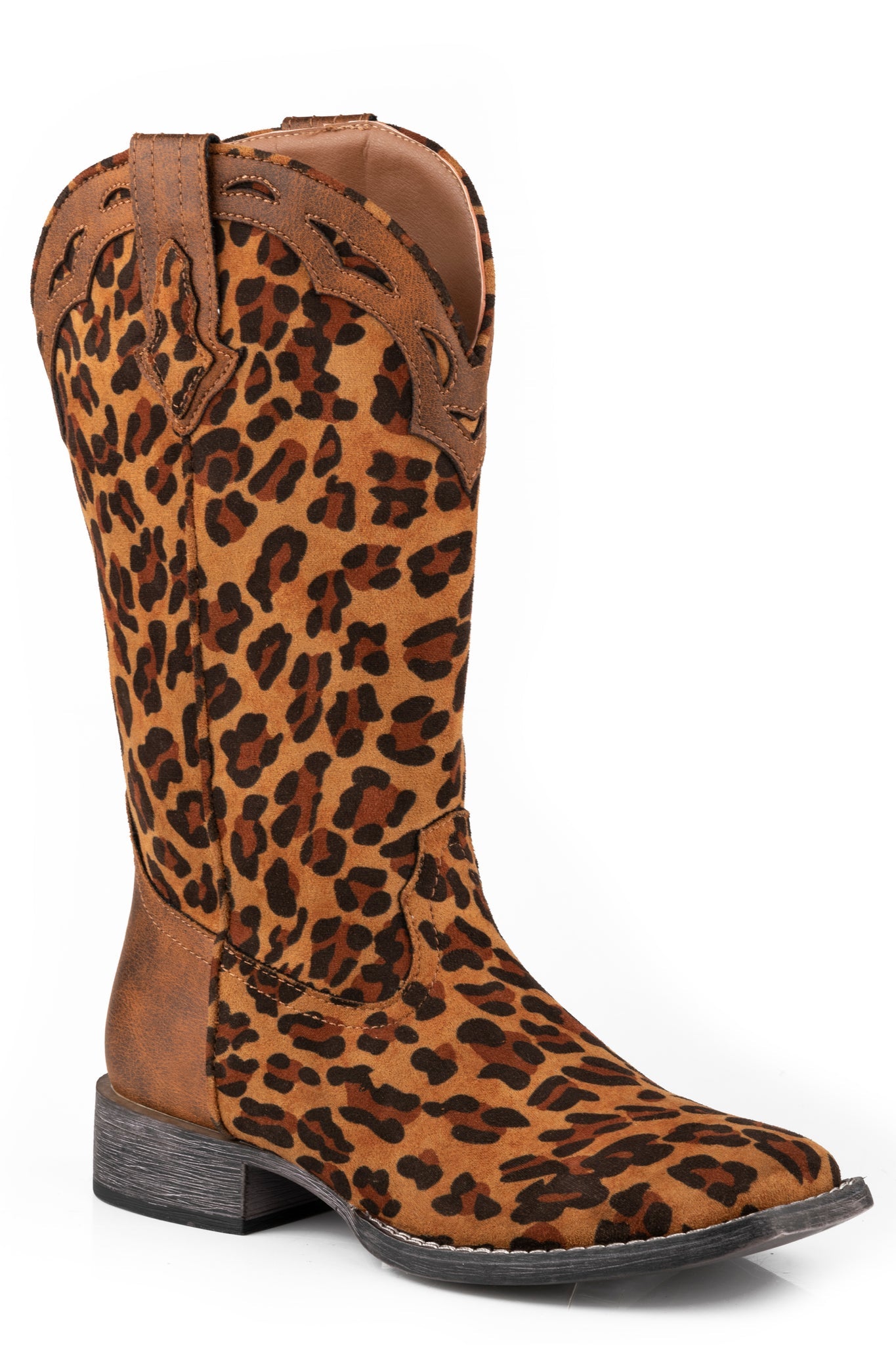 Roper Womens Brown Leopard Faux Leather Boot