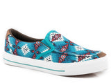 Roper Womens Blue Aztec Canvas