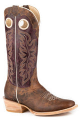 Roper Womens Vintage Brown Leather Vamp And Crown Boot